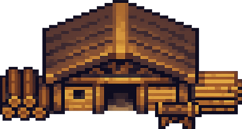 Pixelart-Holzverarbeitung auf Stufe 2.